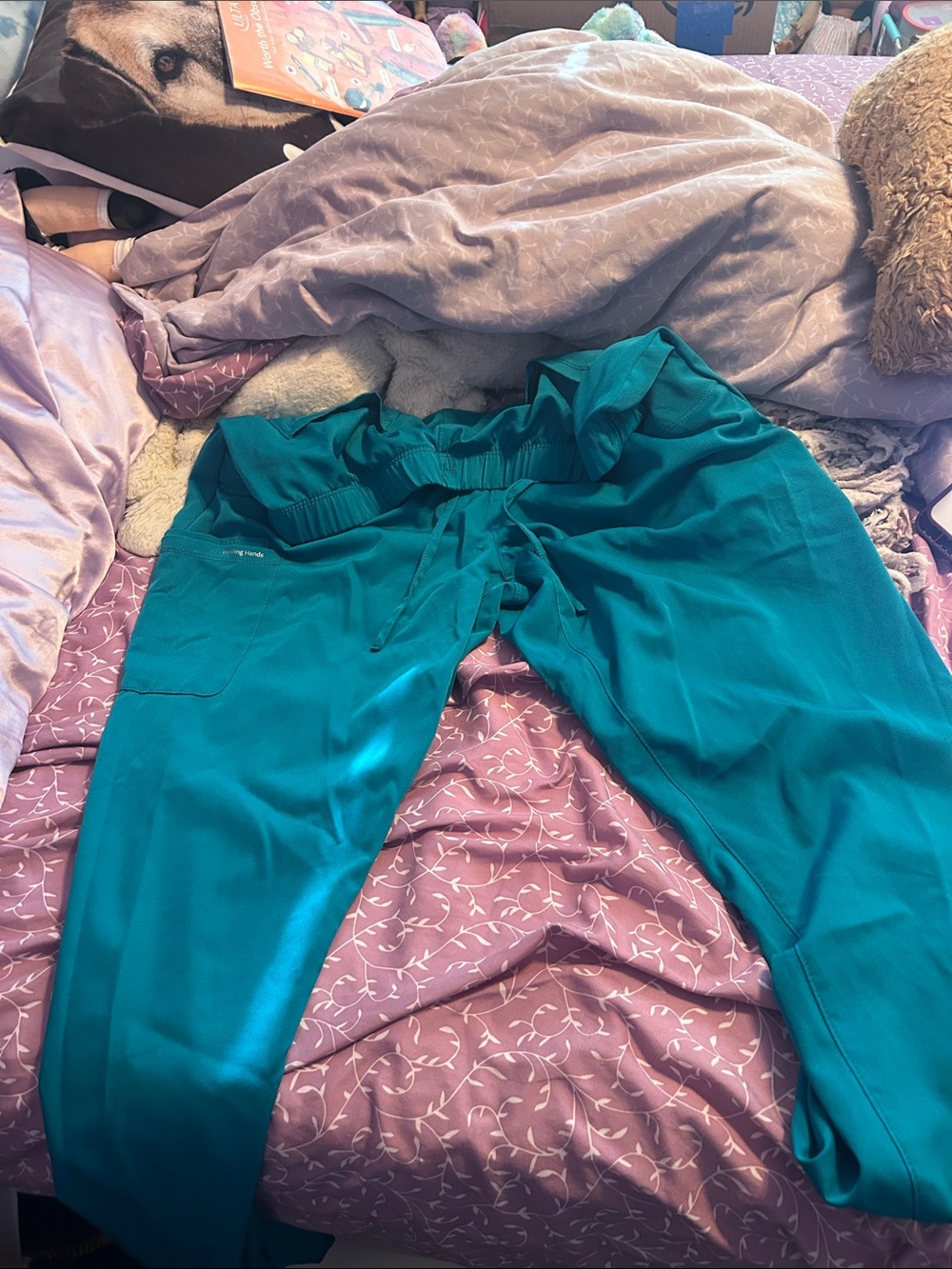 healing hands Teal Two-Piece Women's Scrubs - Picture 3 of 3